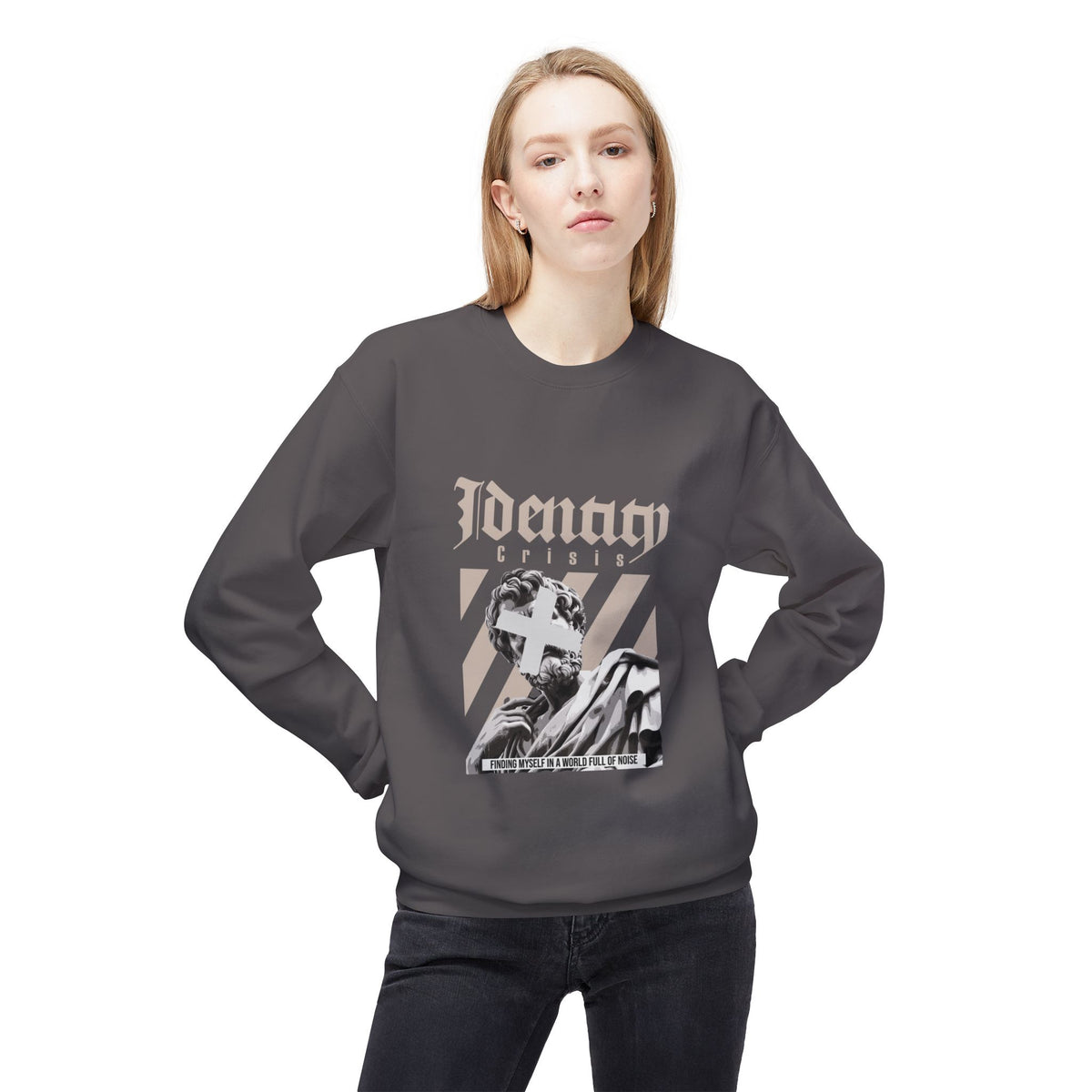 Gothic Statue Graphic Sweatshirt | Vintage Streetwear