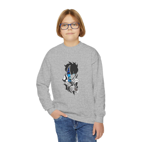 Anime Shadow Boy Youth Crewneck Sweatshirt | Kids Streetwear