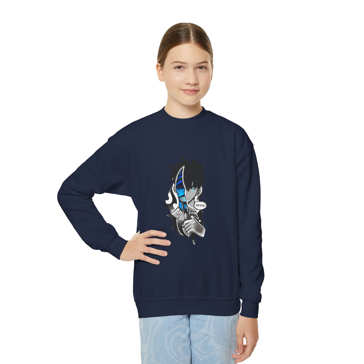 Anime Shadow Boy Youth Crewneck Sweatshirt | Kids Streetwear