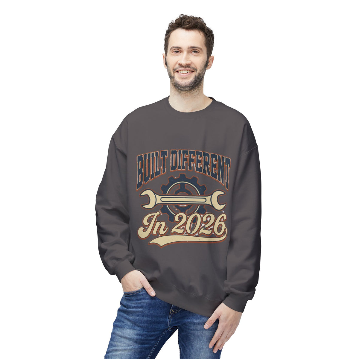 Built Different 2026 Mechanic Sweatshirt | Vintage Garage