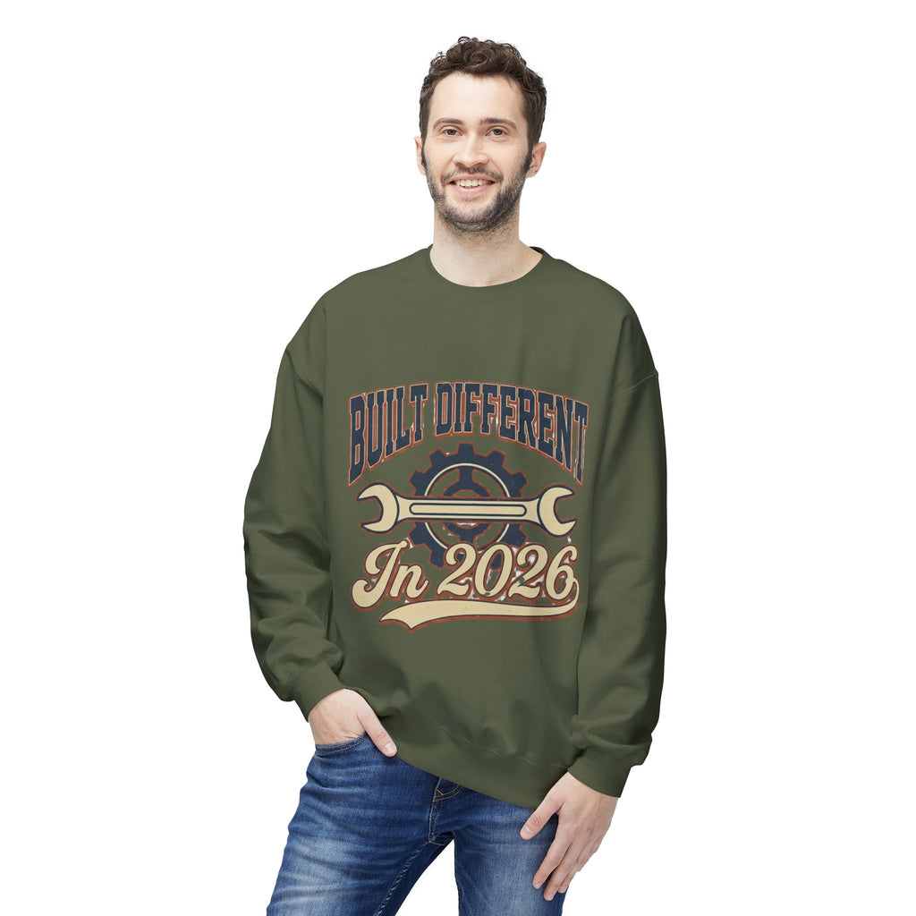 Built Different 2026 Mechanic Sweatshirt | Vintage Garage