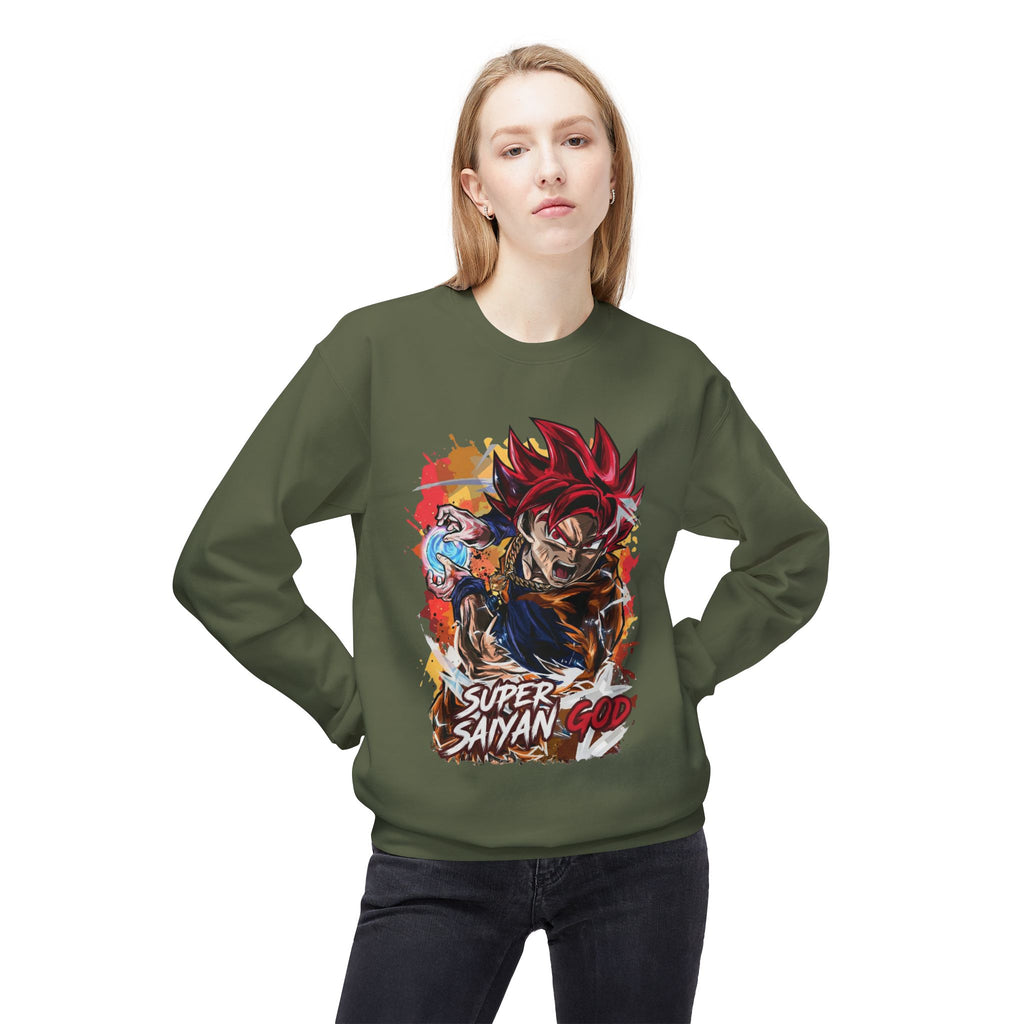 Super Saiyan God Graphic Crewneck Sweatshirt