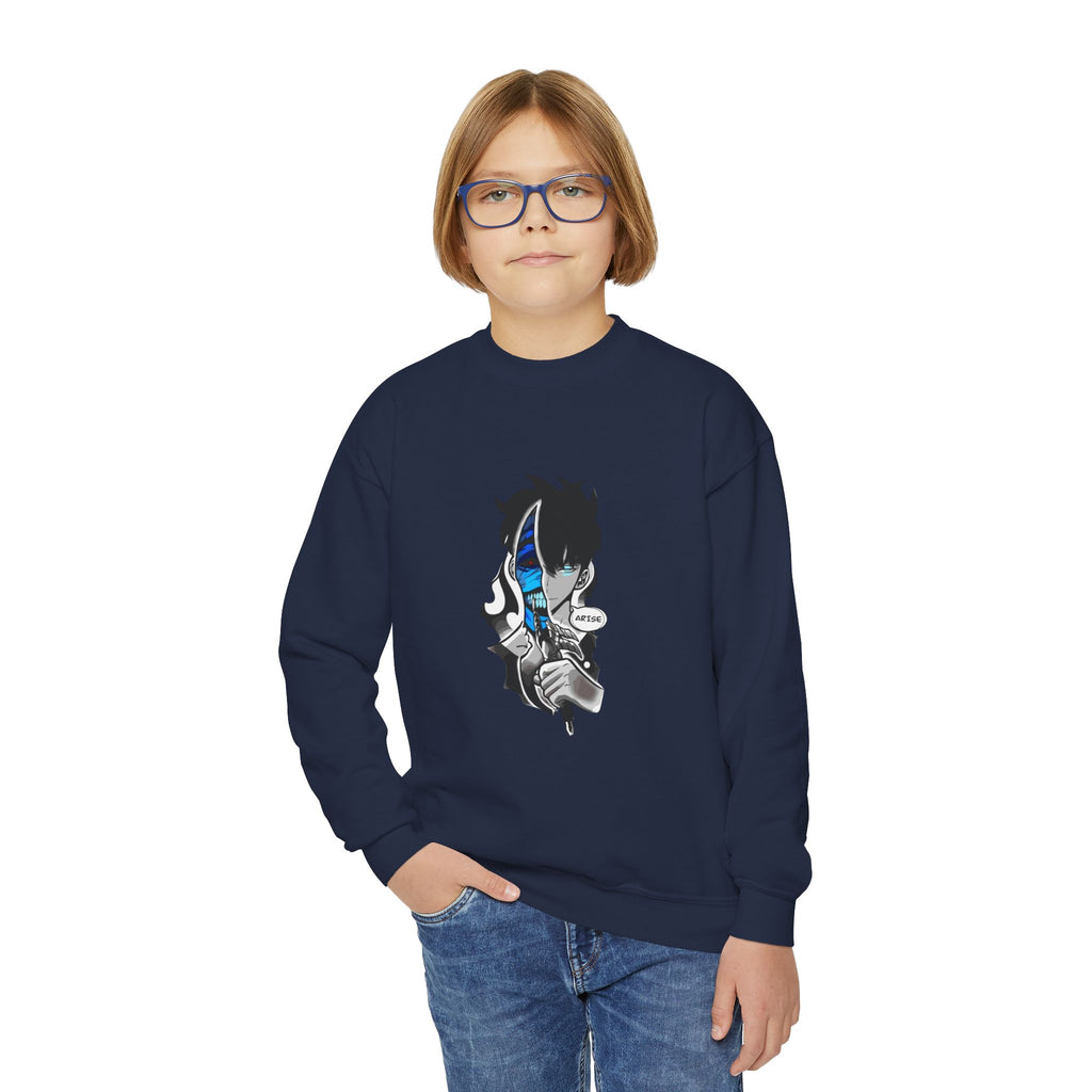 Anime Shadow Boy Youth Crewneck Sweatshirt | Kids Streetwear