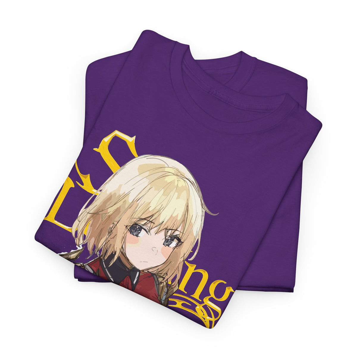 Anime knight graphic T-shirt with fantasy warrior artwork