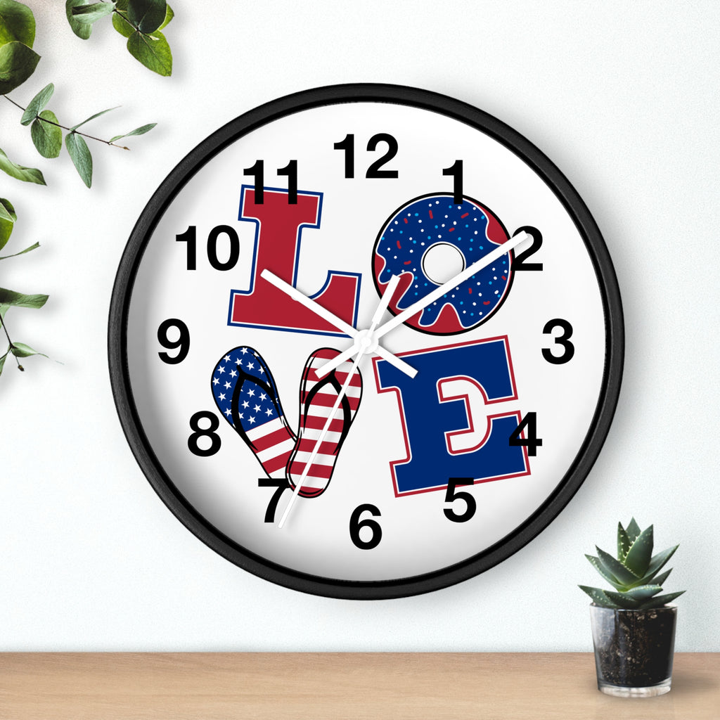 Patriotic LOVE Wall Clock | American Flag Home Decor