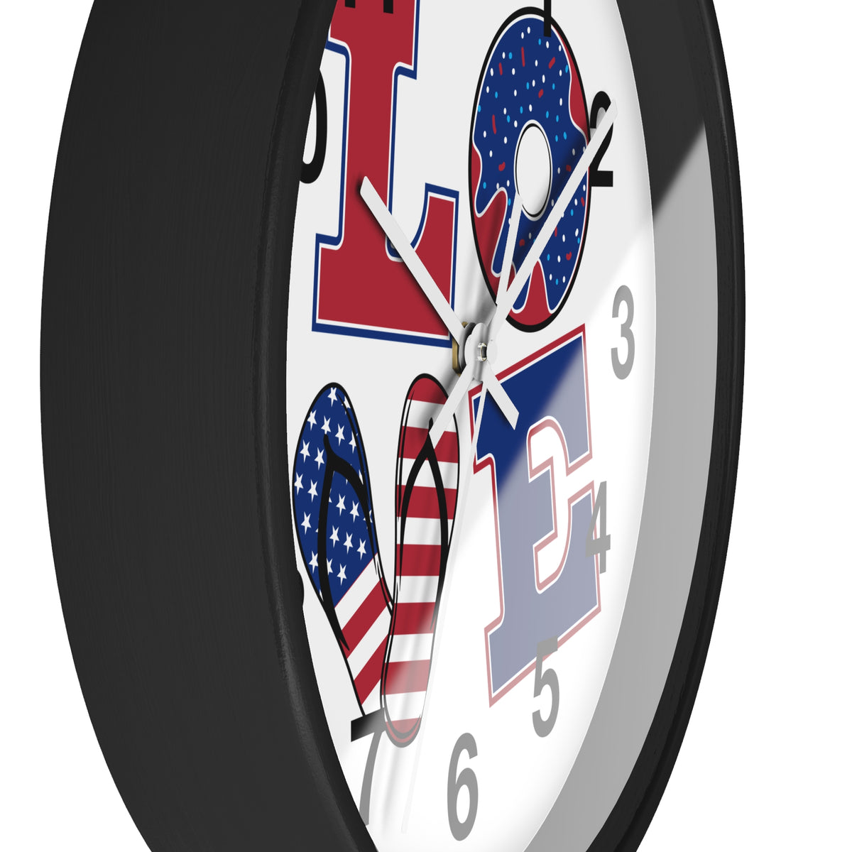 Patriotic LOVE Wall Clock | American Flag Home Decor