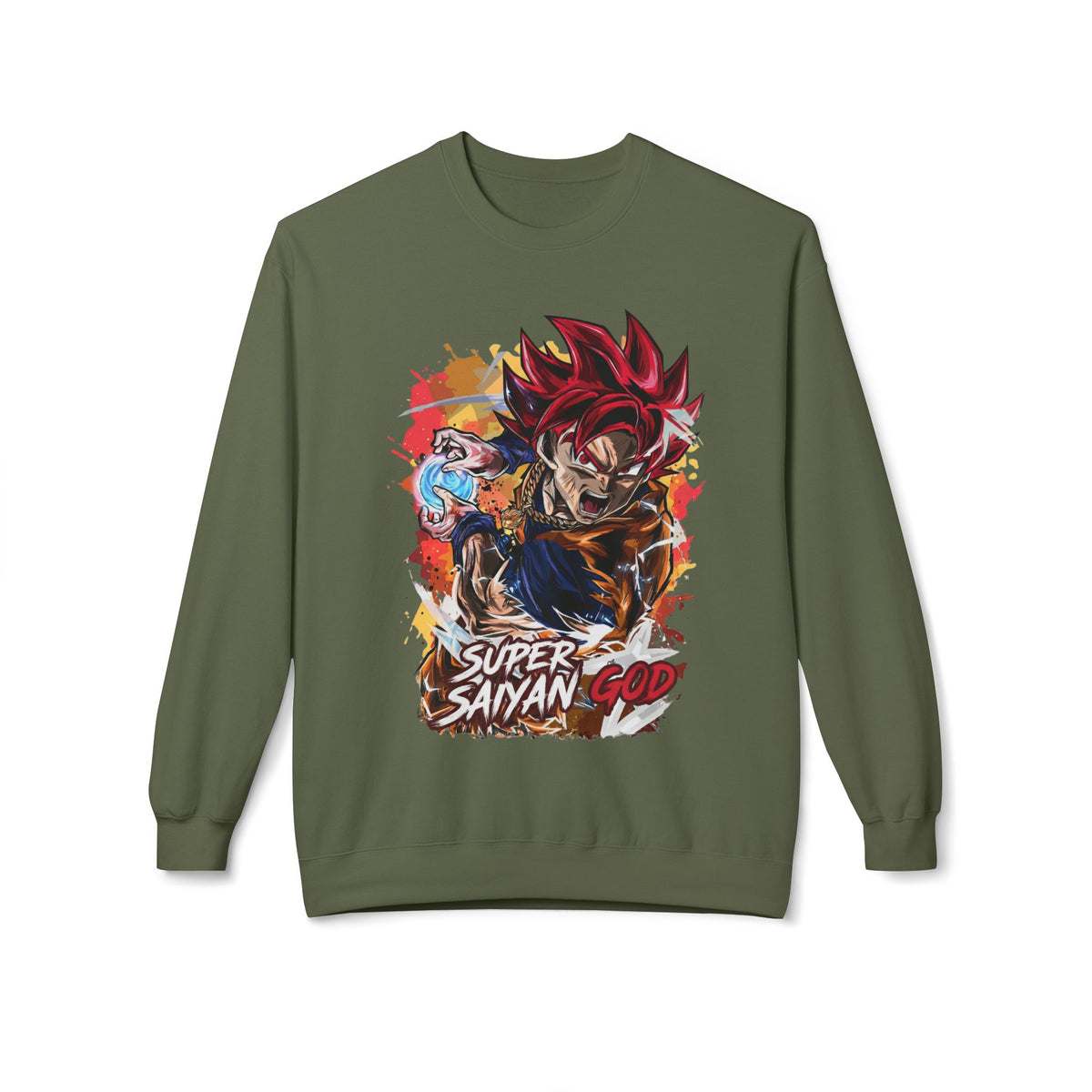 Super Saiyan God Graphic Crewneck Sweatshirt