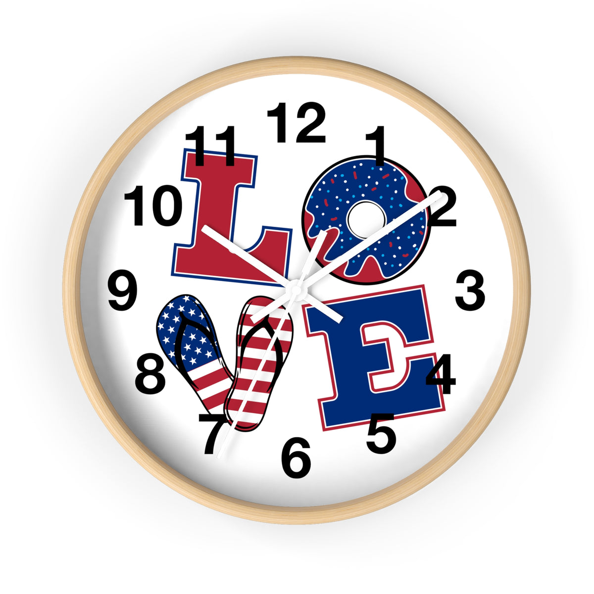Patriotic LOVE Wall Clock | American Flag Home Decor