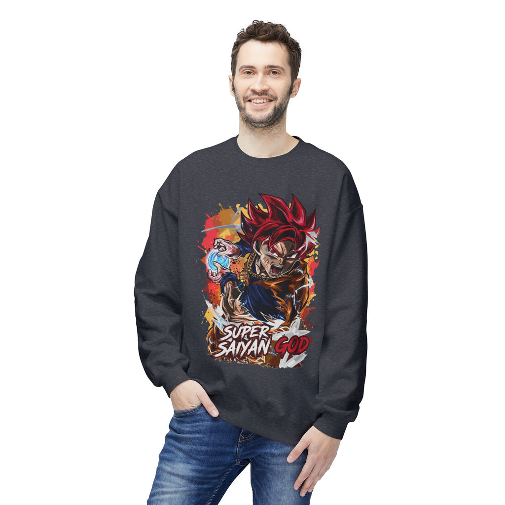Super Saiyan God Graphic Crewneck Sweatshirt