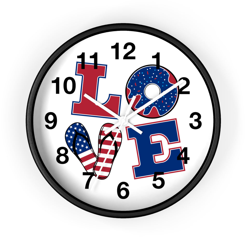 Patriotic LOVE Wall Clock | American Flag Home Decor