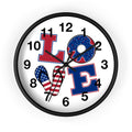 Patriotic LOVE Wall Clock | American Flag Home Decor