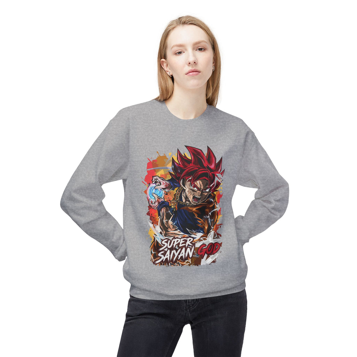 Super Saiyan God Graphic Crewneck Sweatshirt
