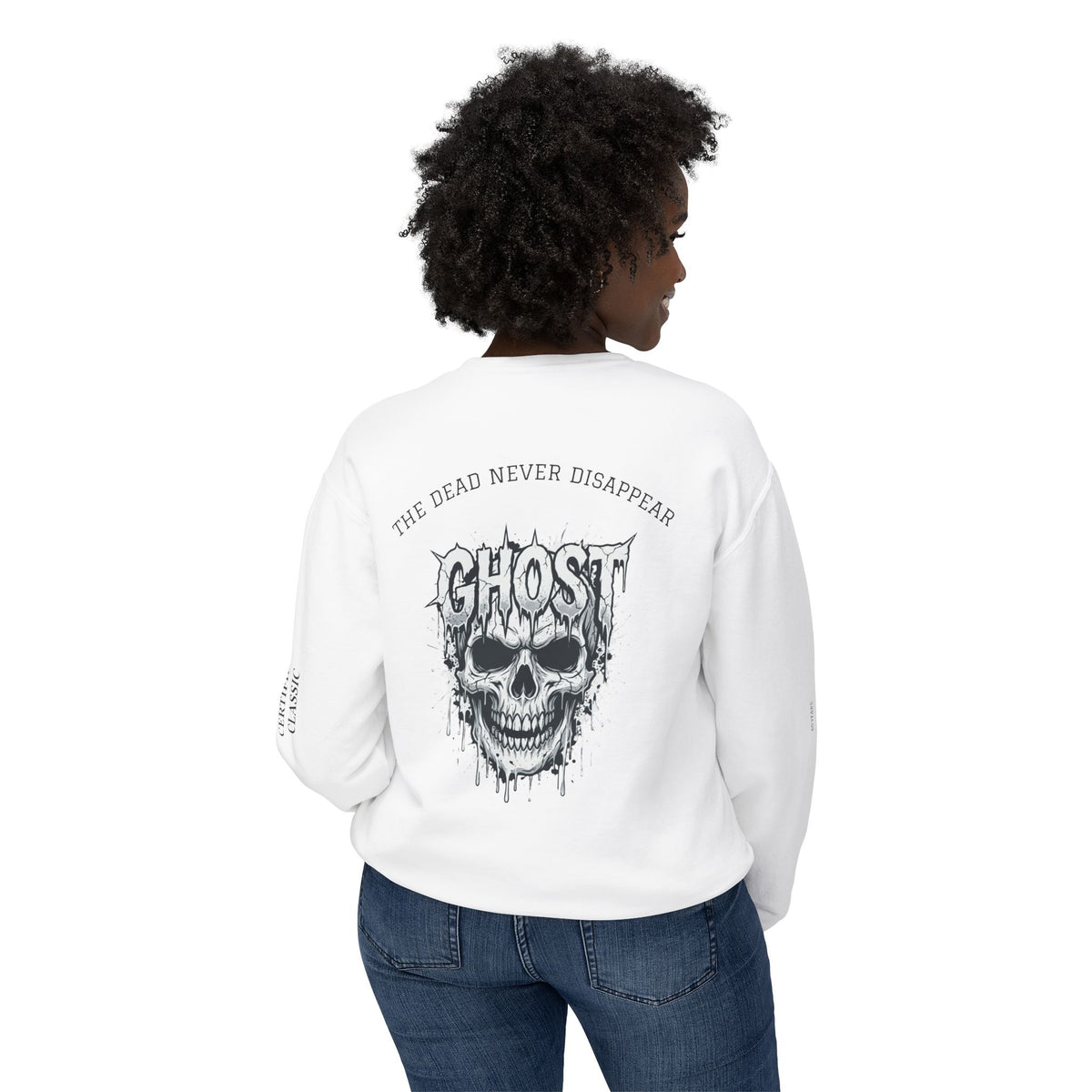 Ghost Skull Sweatshirt | Gothic Graphic Crewneck