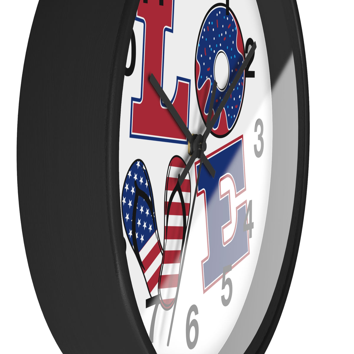 Patriotic LOVE Wall Clock | American Flag Home Decor